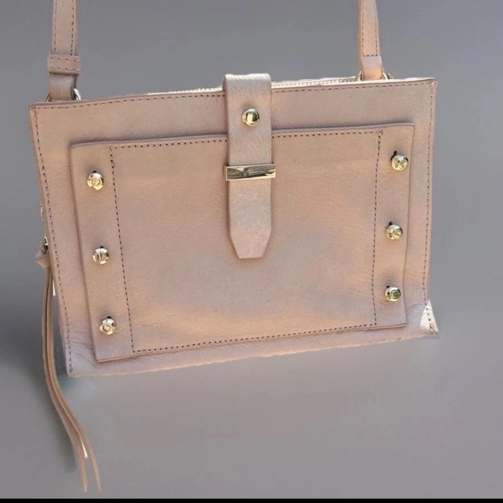 Botkier New York Warren City Blush & Gold Leather Crossbody Shoulder Bag Purse